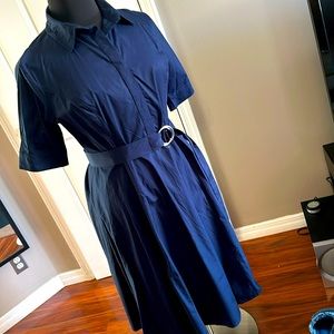 Navy blue shirt dress eShakti xl